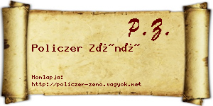 Policzer Zénó névjegykártya